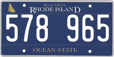 RI license plate 578965
