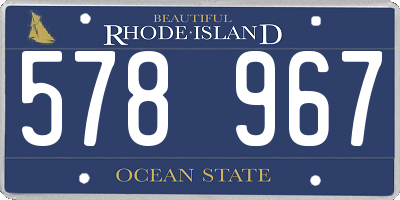 RI license plate 578967