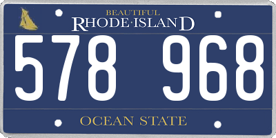 RI license plate 578968
