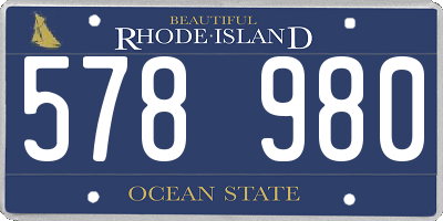 RI license plate 578980