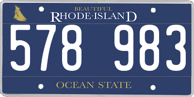 RI license plate 578983