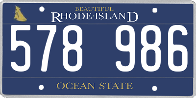 RI license plate 578986
