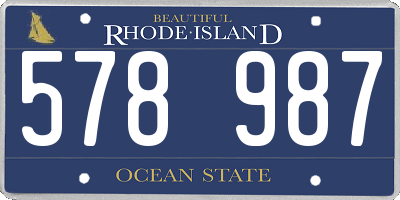 RI license plate 578987