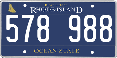RI license plate 578988