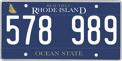 RI license plate 578989