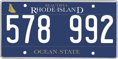 RI license plate 578992