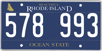 RI license plate 578993