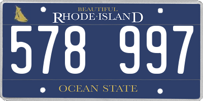 RI license plate 578997