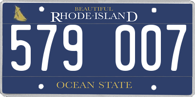 RI license plate 579007