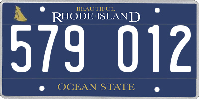 RI license plate 579012