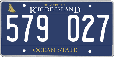 RI license plate 579027