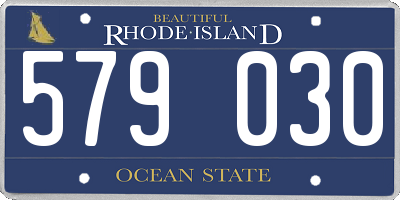 RI license plate 579030