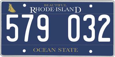 RI license plate 579032
