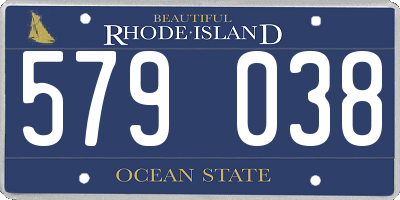 RI license plate 579038
