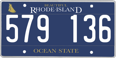 RI license plate 579136