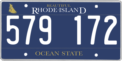 RI license plate 579172