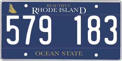 RI license plate 579183