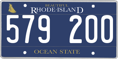 RI license plate 579200