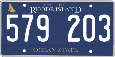 RI license plate 579203