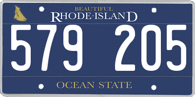RI license plate 579205