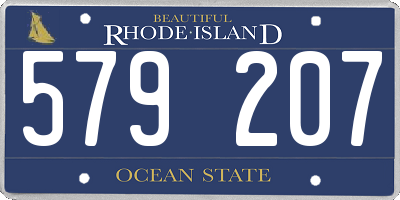RI license plate 579207