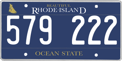 RI license plate 579222