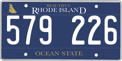 RI license plate 579226