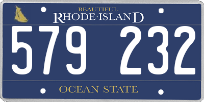 RI license plate 579232