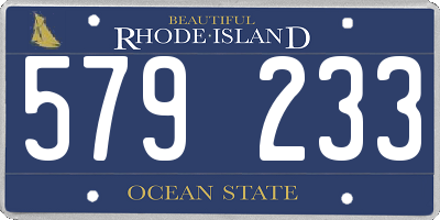 RI license plate 579233