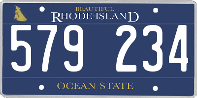 RI license plate 579234