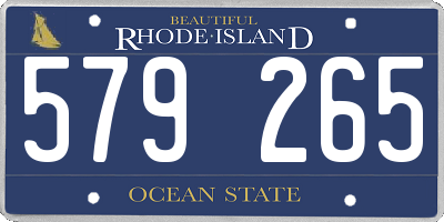RI license plate 579265