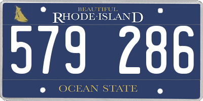 RI license plate 579286