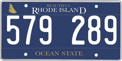 RI license plate 579289