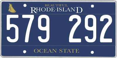 RI license plate 579292