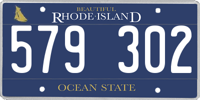 RI license plate 579302