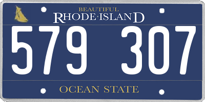 RI license plate 579307