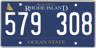 RI license plate 579308