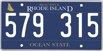 RI license plate 579315