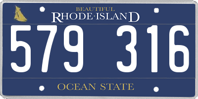 RI license plate 579316