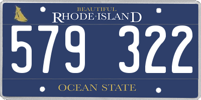 RI license plate 579322