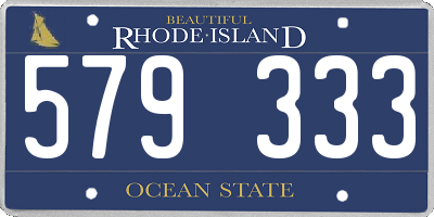RI license plate 579333