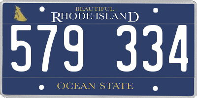 RI license plate 579334