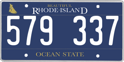 RI license plate 579337