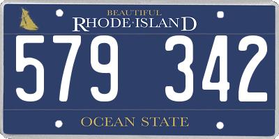 RI license plate 579342