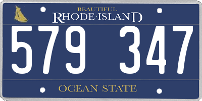 RI license plate 579347