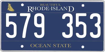 RI license plate 579353