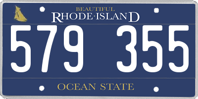 RI license plate 579355