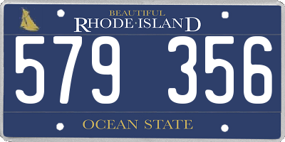 RI license plate 579356