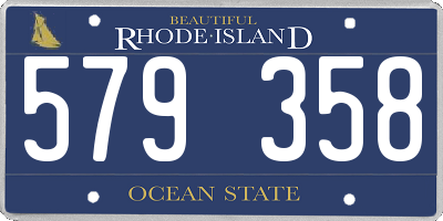 RI license plate 579358