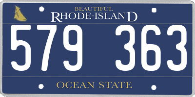RI license plate 579363